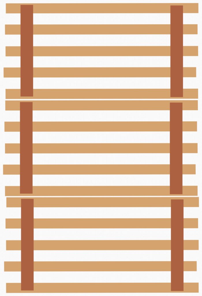 すのこを並べるイメージ図