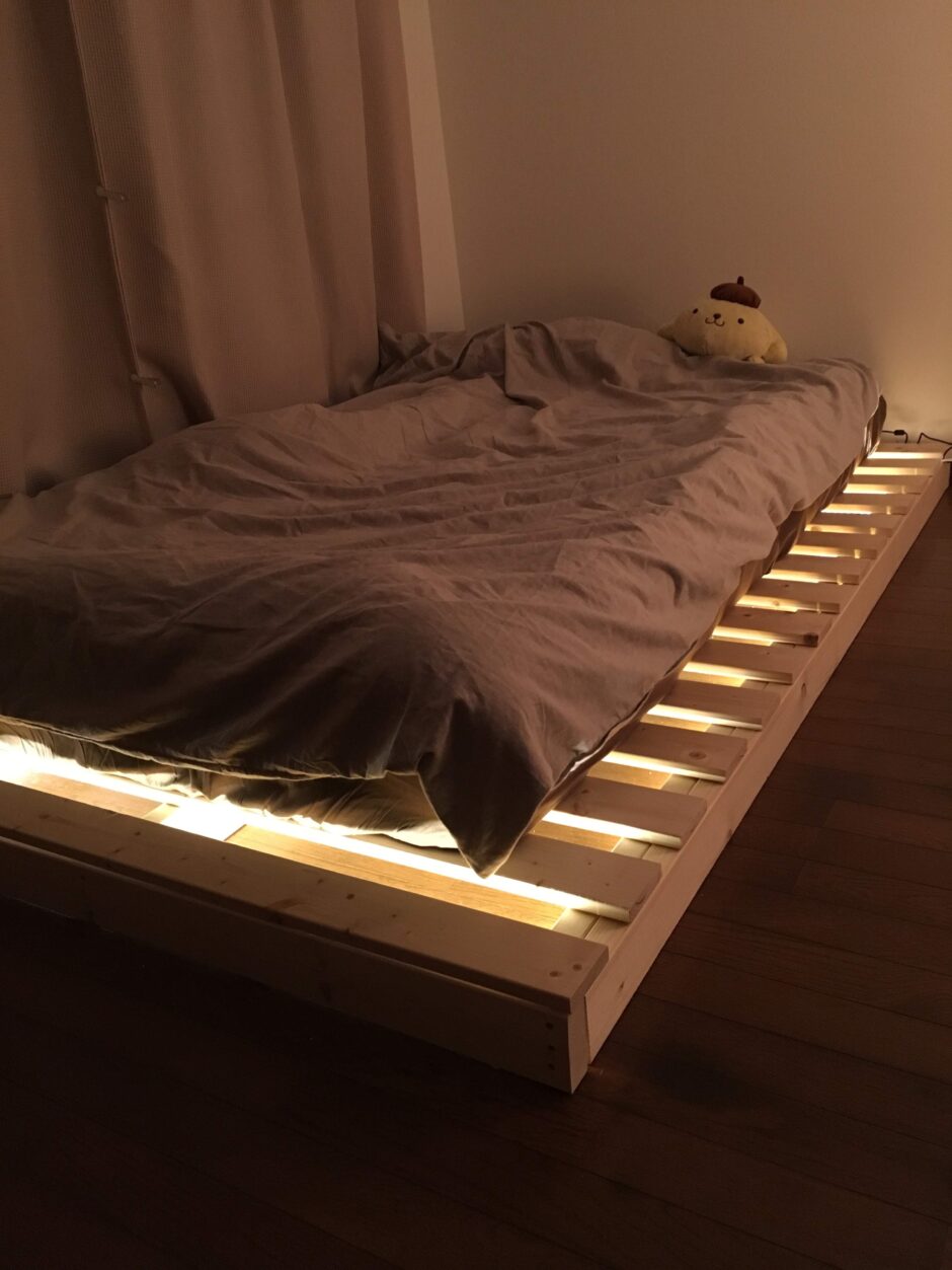 DIYで完成したベッドの画像です。