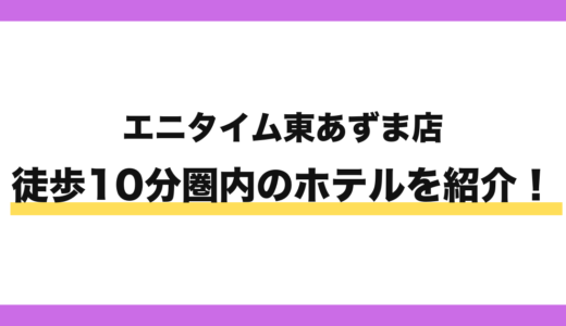 エニタイムフィットネス東あずま店から徒歩10分圏内のホテル2選