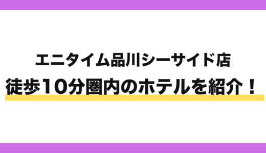 エニタイムフィットネス品川シーサイド店から徒歩10分圏内のホテル3選
